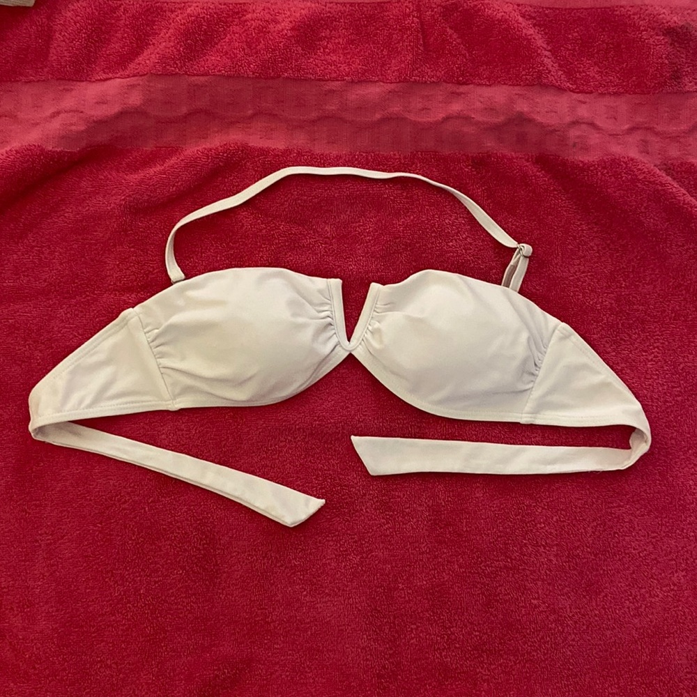 Infamous Swim Bandeau Top- white- small